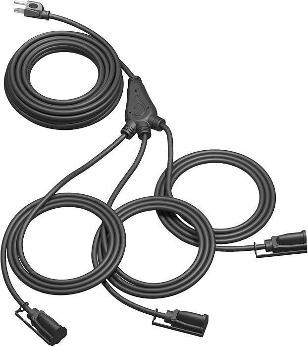 DEWENWILS Outdoor Extension Cord 1 to 3 Splitter, 3 Prong Outlets Plugs, Max 28ft End to End (40 ... | Amazon (US)