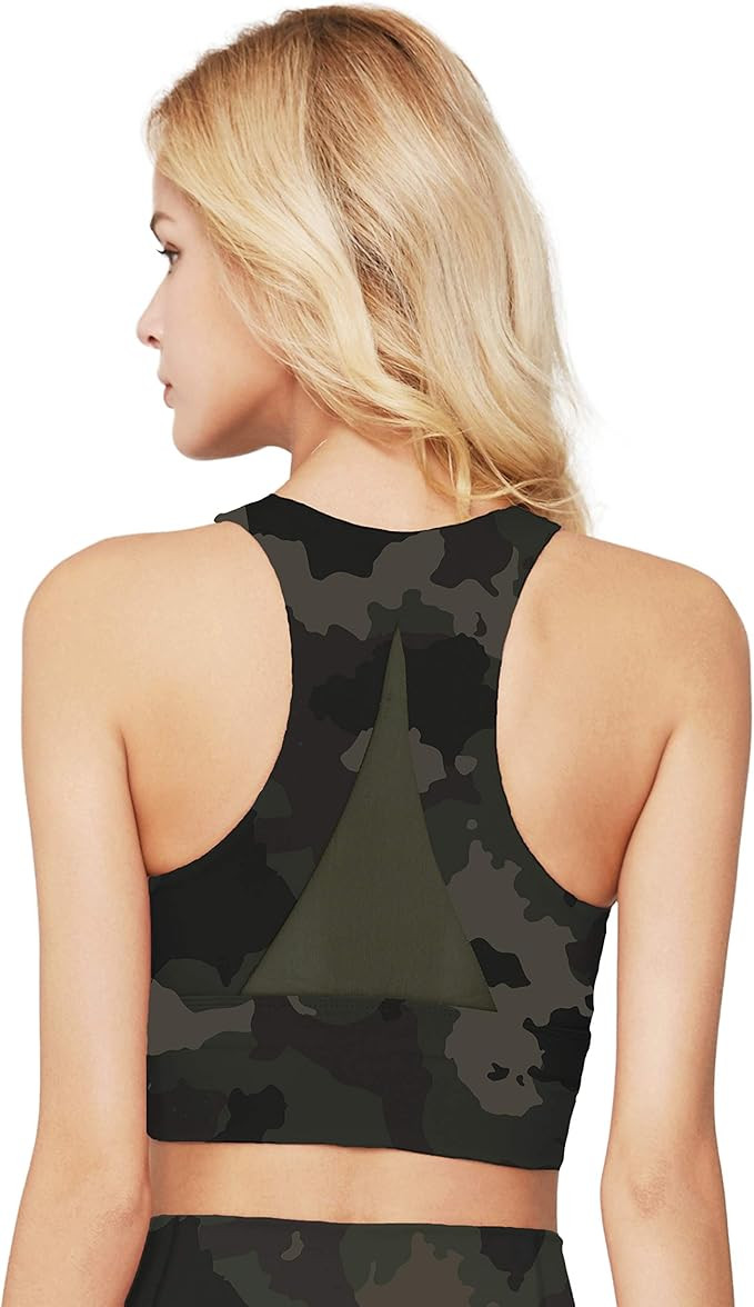 light & leaf Sports Bras for Women Medium Impact Longline Yoga Workout Bra- Running Gym Activewea... | Amazon (US)