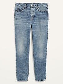 Extra High-Waisted Button-Fly Sky Hi Straight Non-Stretch Cropped Jeans | Old Navy (US)