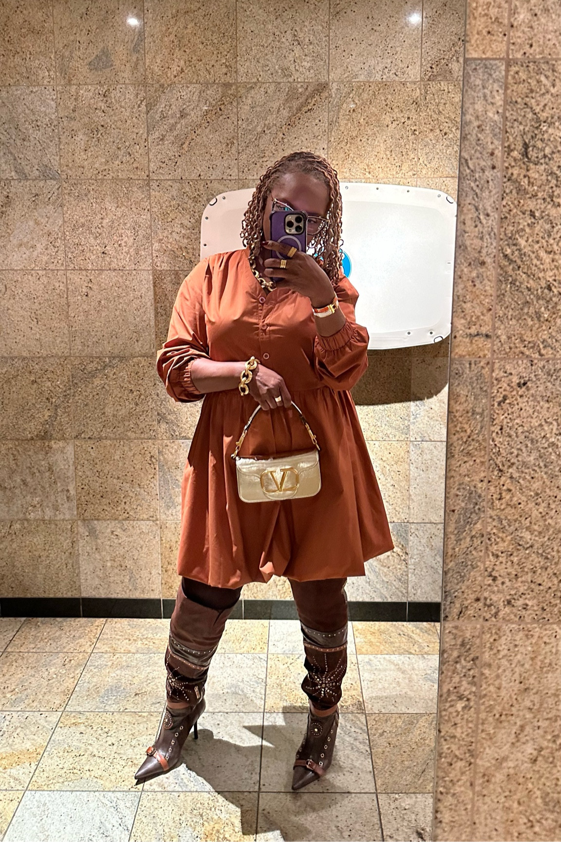 Brown over the knee boots with gold details 

#LTKShoeCrush #LTKStyleTip #LTKMidsize