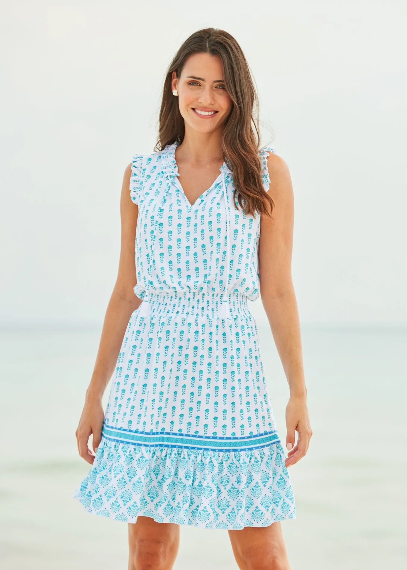 Amalfi Coast Smocked Waist Dress | Cabana Life