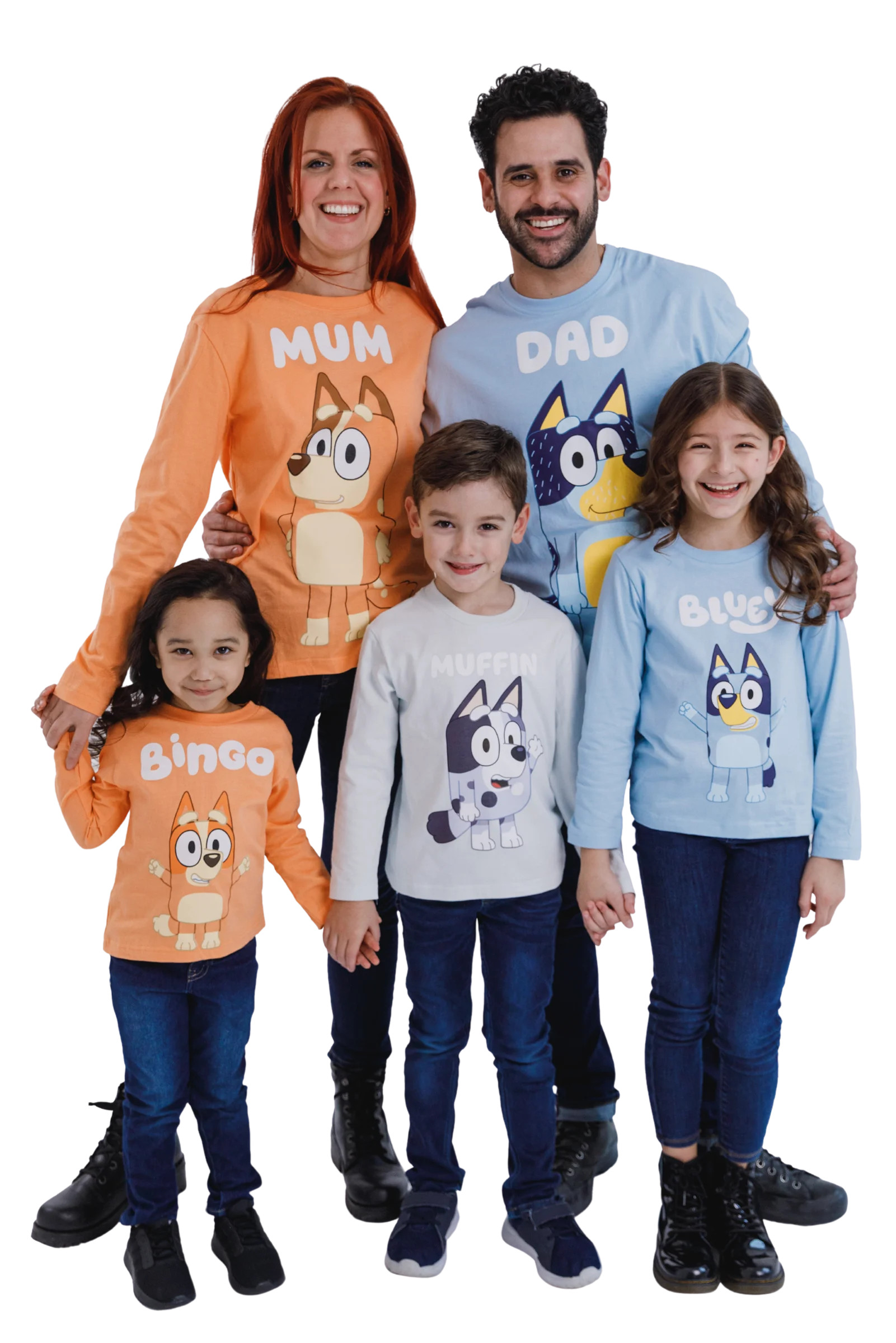 Bluey Little Boys Matching Family Long Sleeve T-Shirt Toddler to Big Kid | Walmart (US)