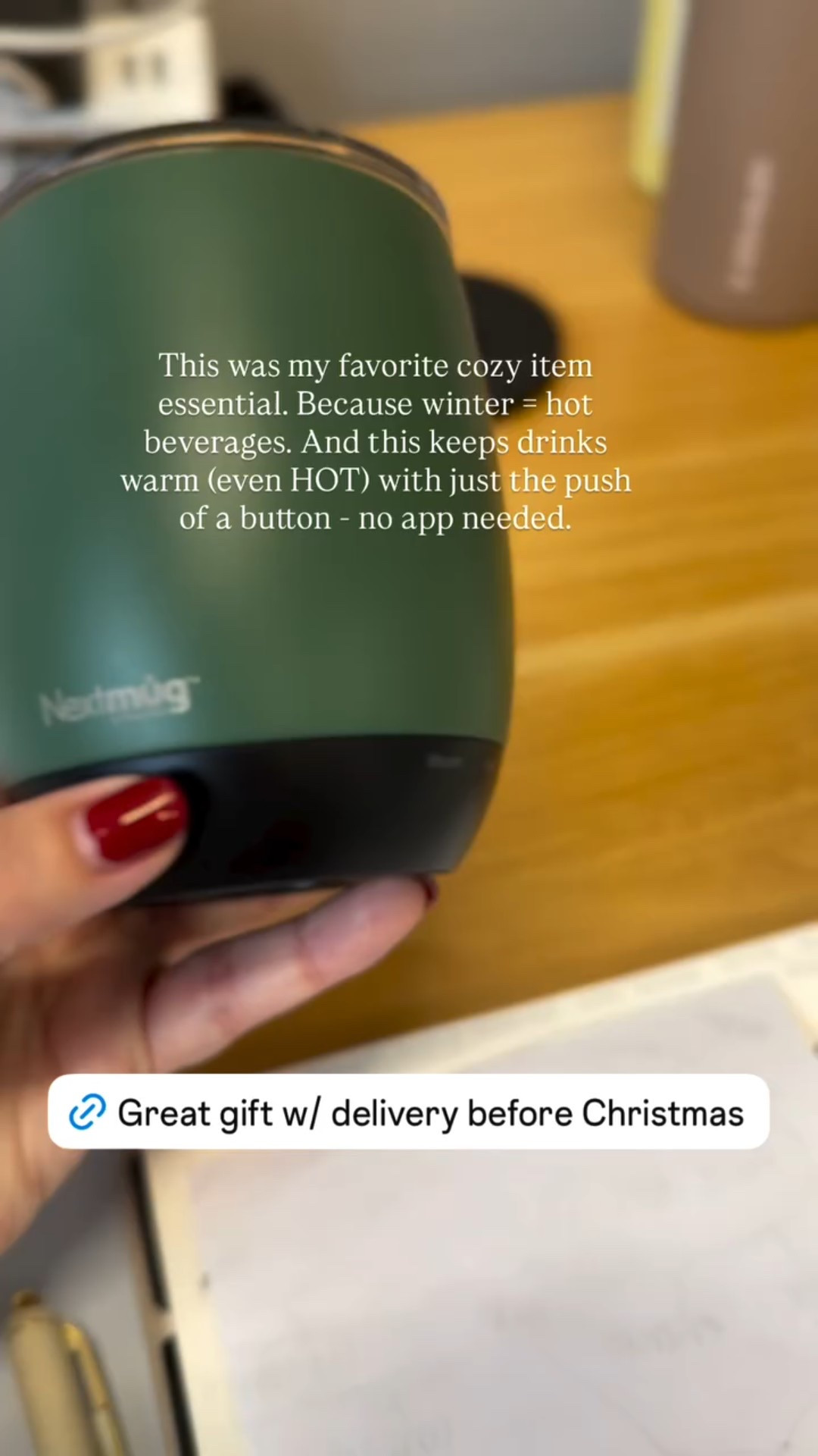 This was my favorite cozy item essential. Because winter = hot beverages. And this keeps drinks warm (even HOT) with just the push of a button - no app needed.

#LTKmorningroutine #LTKHome #LTKGiftGuide