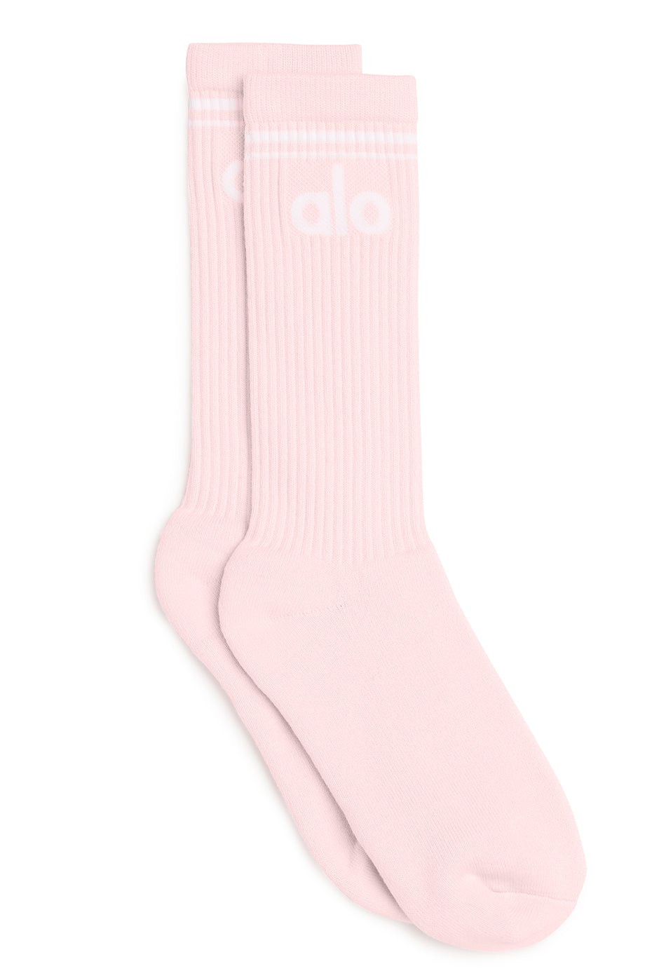 Alo YogaÂ® | Throwback Socks in Powder Pink/White, Size: Large | Alo Yoga (US)