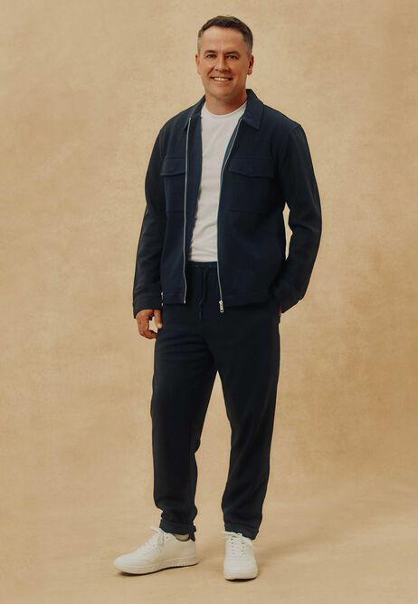 Mens Navy Plain Smart Joggers | Peacocks