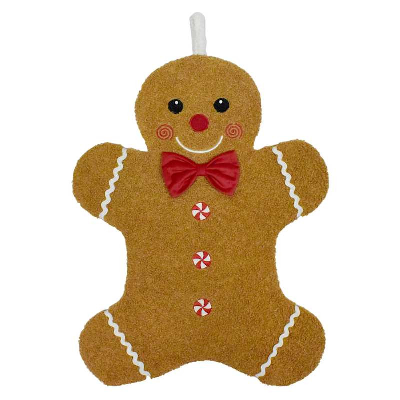 Gingerbread Lane Gingerbread Stocking, 20", Brown, Fabric, sold by At Home | At Home