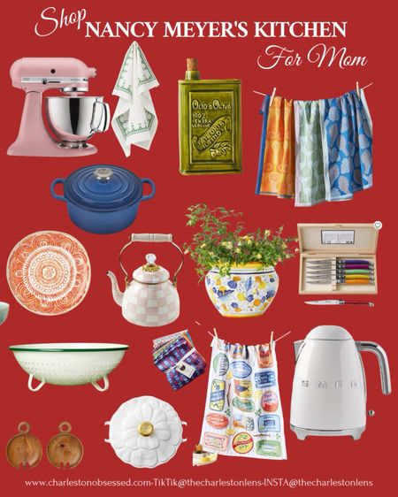Shop items might’ve found in Nancy Myers kitchen and one of her blockbuster movies. Perfect gifts for Mother’s Day. Also great wedding gifts. 
