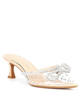 Kamilla Clear Sparkle Bow Kitten Heels | Dillard's