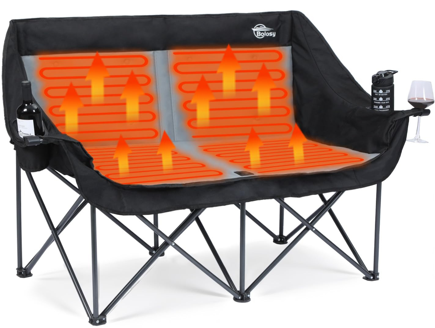 Heated Double Camping Chair Heated Camping Chair 4 Heating Zones Heated Chair Outdoor Sport Heate... | Amazon (US)