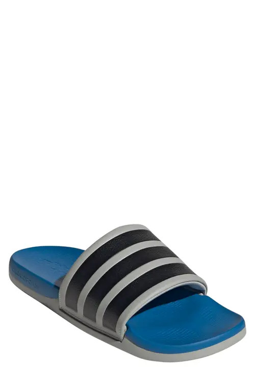 adidas Adilette Comfort 2.0 Slide Sandal in Grey Two/core Black/ray Blue at Nordstrom, Size 8 | Nordstrom