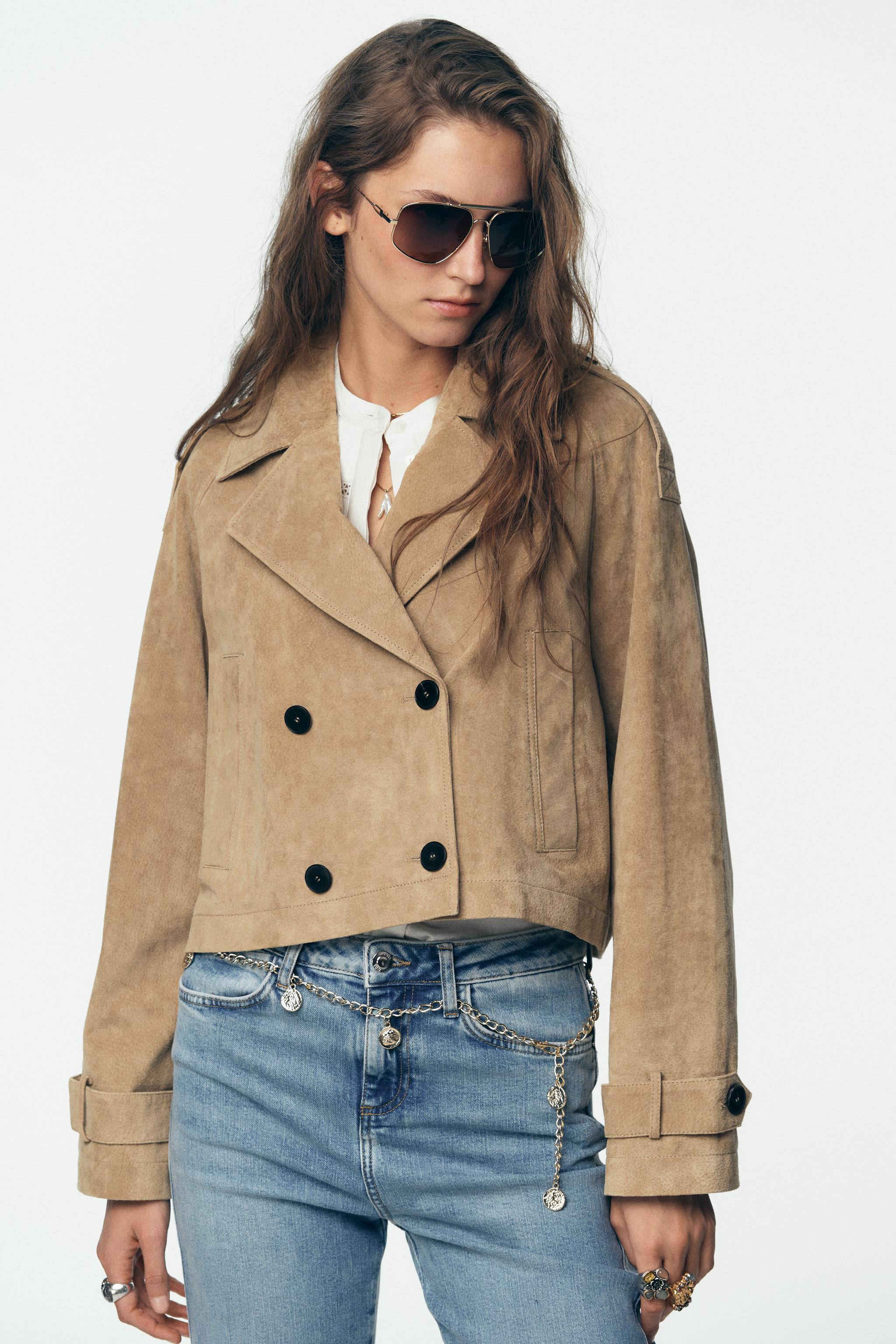 100% LEATHER SHORT TRENCH COAT | Zara UK