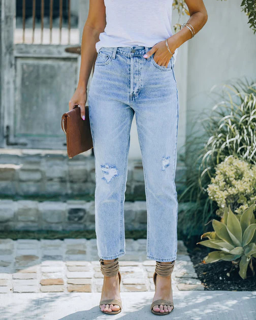 Kason Distressed High Rise Denim - SALE | VICI