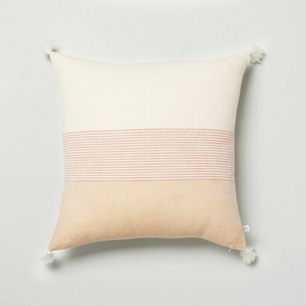 18" x 18" Mini Stripe Color Block Bed Pillow - Hearth & Hand™ with Magnolia | Target