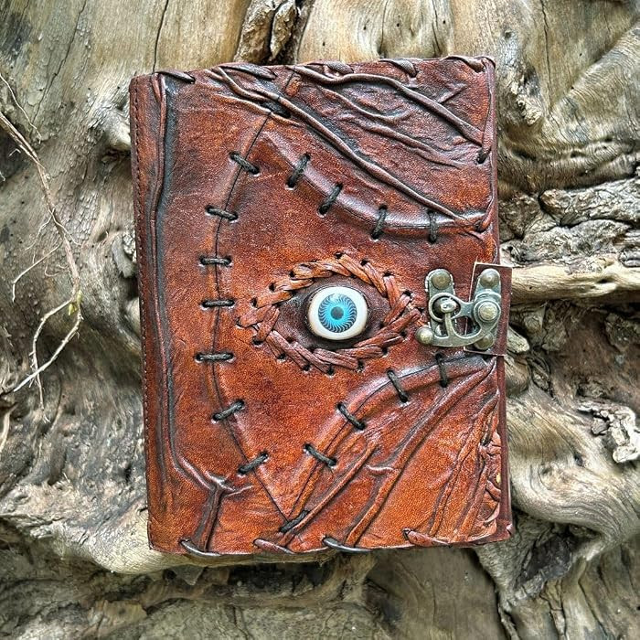 Hocus Pocus Leather Journal Halloween Decorations Blank Spell Book of Shadows with Lock Clasp Dec... | Amazon (US)