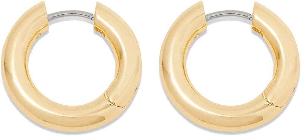 gorjana Women’s Lou Hoops, Chunky High Shine Hoop Earrings, Stainless Steel Post, 18K Gold Plat... | Amazon (US)