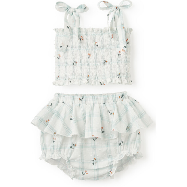 Elegant Baby | Strawberry Fields Swiss Dot Smocked Tube Top & Bloomer Set, (Dots, Size 9-12M) | Maisonette | Maisonette