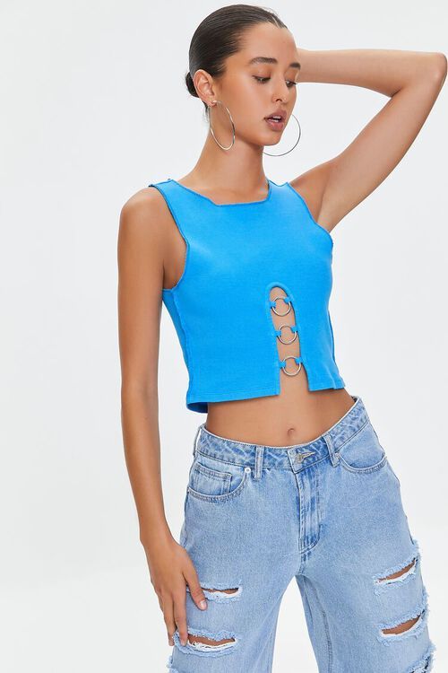 Ribbed O-Ring Cropped Tank Top | Forever 21 | Forever 21 (US)