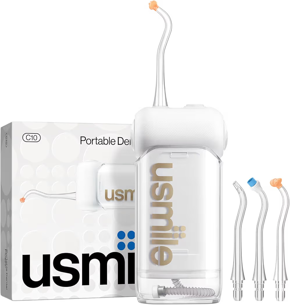 usmile C10 Portable Water Flosser for Travel, 95-Day Battery, IPX7, White | Amazon (US)
