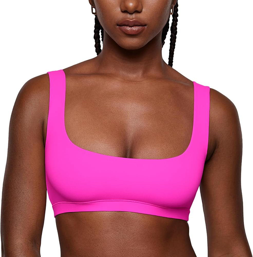INLYRIC Women's Inbarely Soft Bralettes Scoop Neck Seamless Unlined Comfortable Double Layer Bral... | Amazon (US)