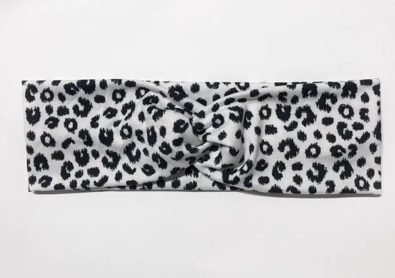 Black Cheetah Twist/Turban Headband | Etsy (US)