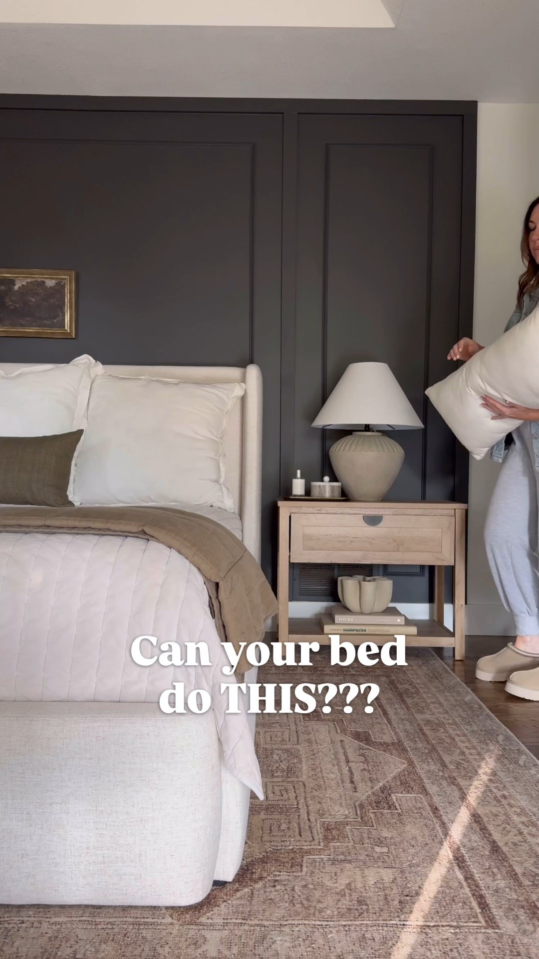 This bed has 3 HUGE drawers hidden underneath for the most amazing storage! We use every bit since we don't have a linen closet! 

holiday bedroom décor, cozy winter bedroom, warm neutral tones, layered bedding, inviting guest room, functional holiday home, space saving furniture, hidden storage ideas, modern upholstered bed, designer bedroom style, winter home inspiration, neutral Christmas décor, elevated cozy aesthetic, modern holiday home, organized guest space, multifunctional furniture, timeless winter design, luxury bedroom storage, cozy neutral décor, festive home refresh, smart storage solutions, holiday hosting essentials


#LTKSeasonal #LTKmomlife #LTKHome