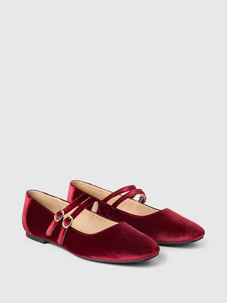 Velvet Double-Strap Mary Jane Flats | Gap (US)