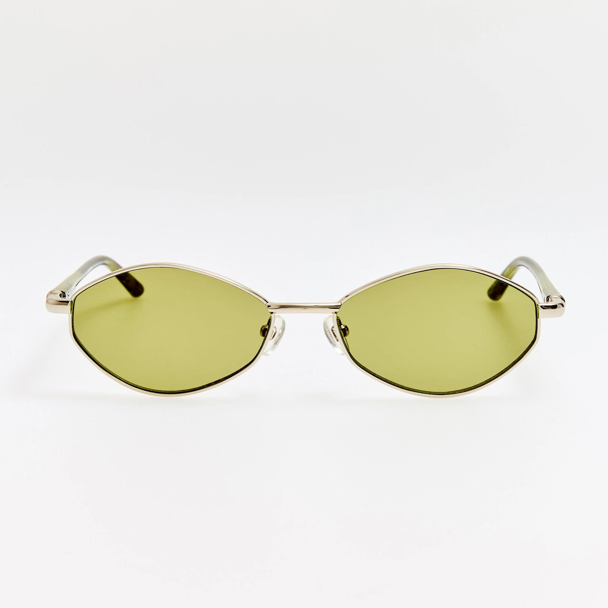 Sirocco Sunglasses in Silver and Khaki | Linda Farrow