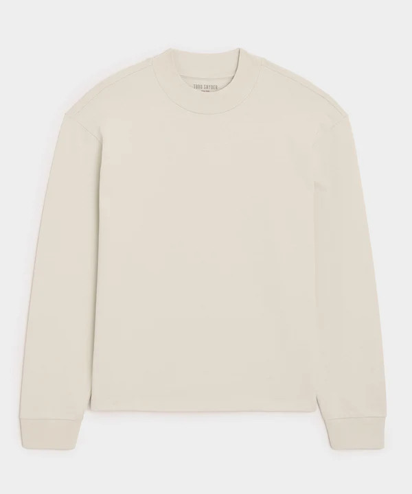 Relaxed Portuguese Jersey Mock Neck Tee | Todd Snyder