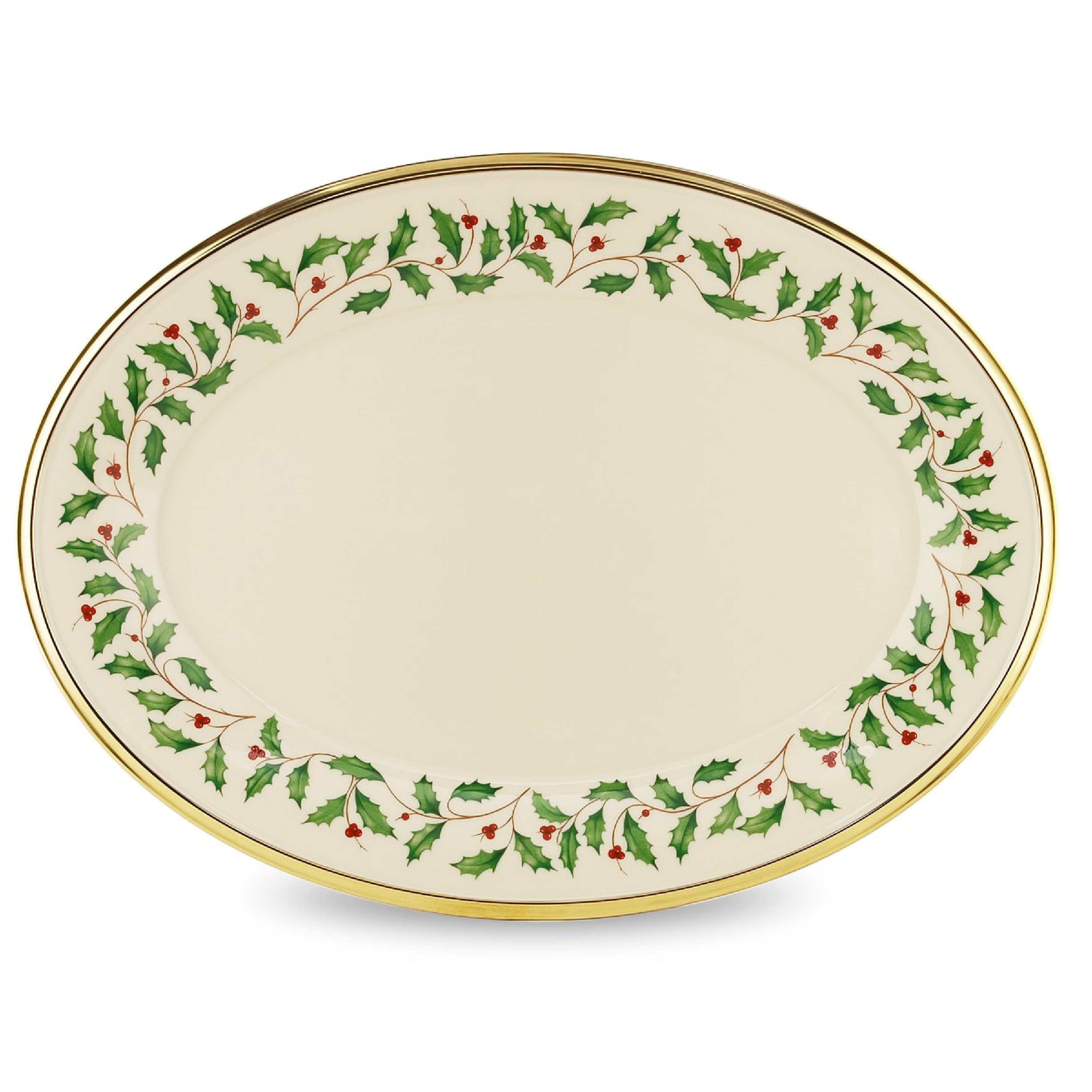 LENOX Lenox Holiday 13-inch Oval Platter in White | 146504440 | Lowe's