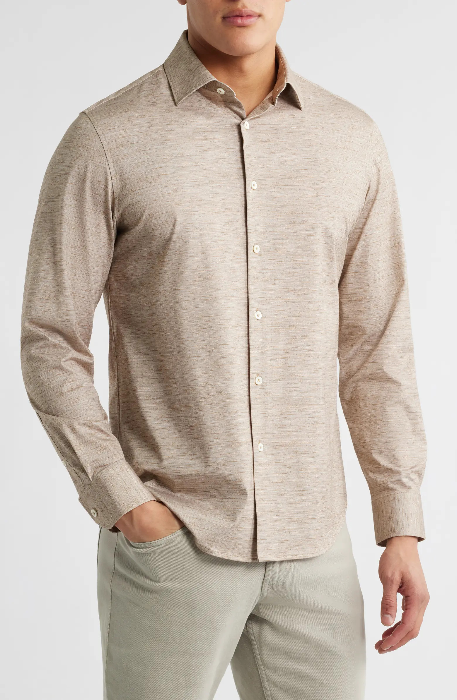 Bugatchi James OoohCotton® Space Dye Button-Up Shirt | Nordstrom | Nordstrom