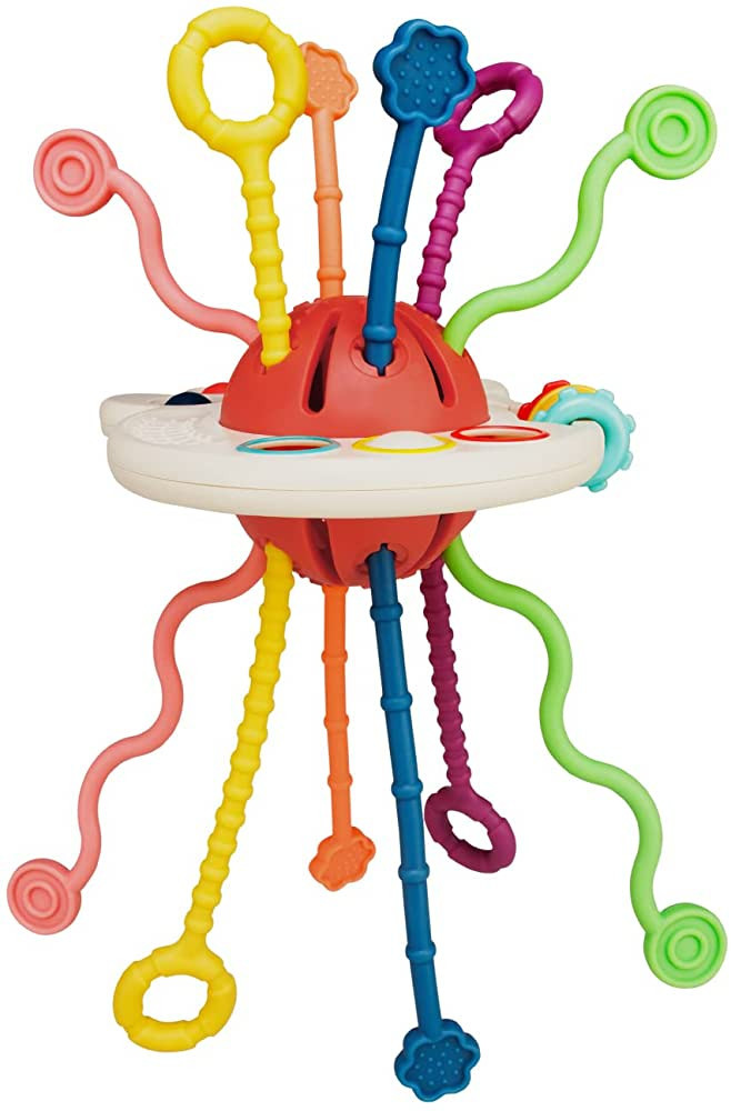 Aprilwolf Sensory Montessori Toys for 1+ Year Old, Food Grade Silicone, Baby Pull String Activity... | Amazon (US)
