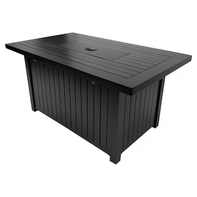 allen + roth Rectangle 48-in W 40000-BTU Black Steel Propane Gas Fire Pit Table Lowes.com | Lowe's