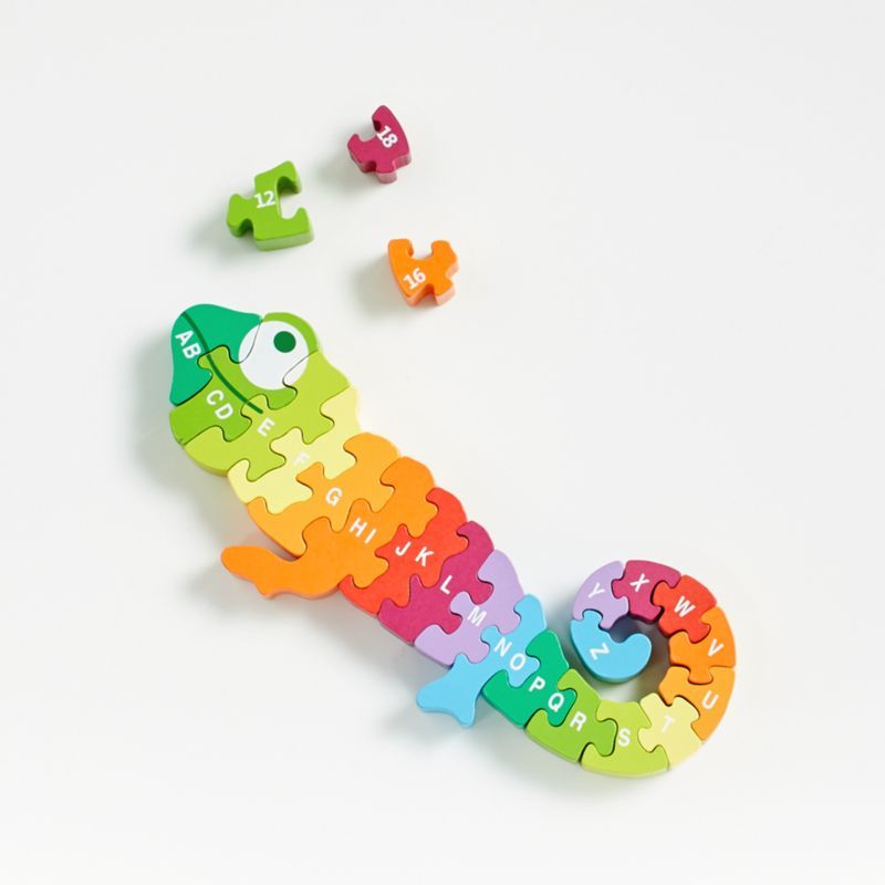 Wooden Chameleon Baby Puzzle + Reviews | Crate & Kids | Crate & Barrel
