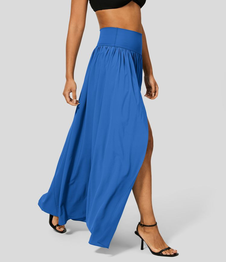 Women’s Breezeful™ High Waisted Plicated Split 2-in-1 Flowy Quick Dry Maxi Casual Skirt - Hal... | HALARA