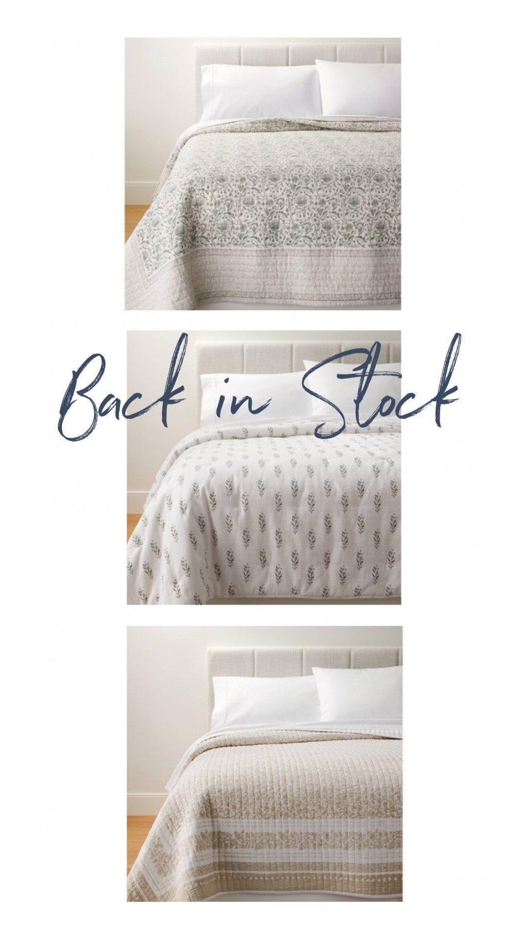 Back in Stock in both Full/Queen & King Sizes 🚨🚨🚨
My favorite affordable block print quilts
#bedding #thresholdwithstudiomcgee #targetfinds

#LTKHome