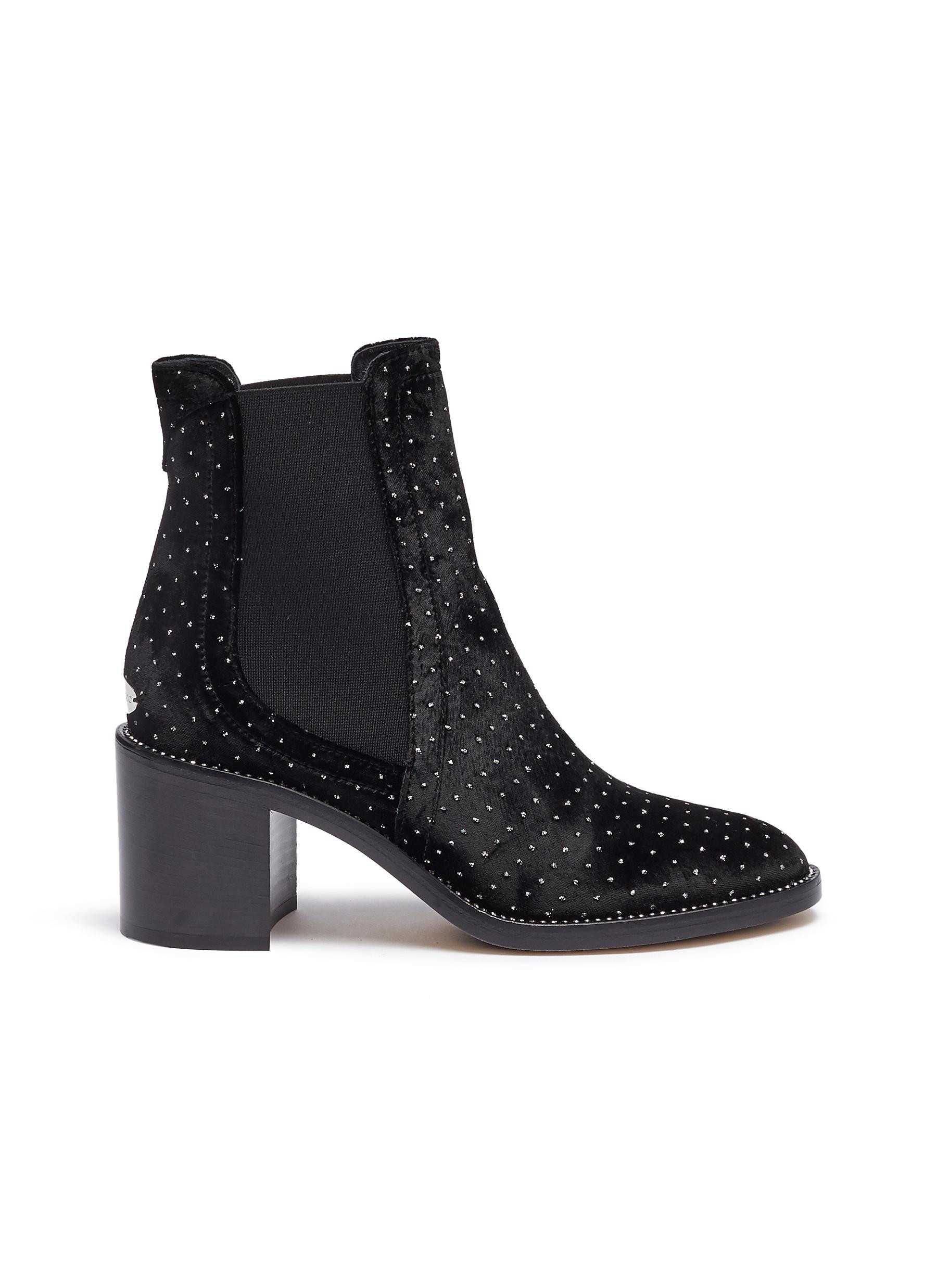 'Merril 65' strass welt velvet ankle boots | Lane Crawford (US)