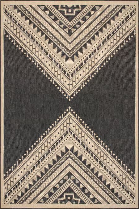 Charcoal Aztec Prism Indoor/Outdoor Area Rug | Rugs USA