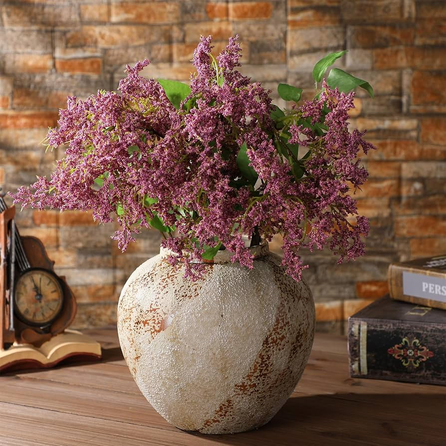 Zeyune 3 Pcs Fall Artificial Dusty Plum Stem 33" Plum Sedum Berry Stem Autumn Faux Berry Picks Br... | Amazon (US)