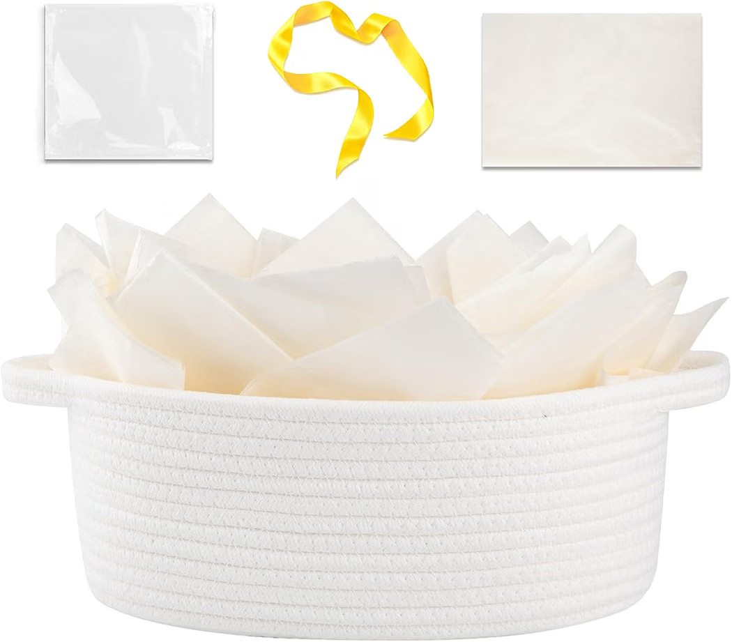 OIAHOMY Gift Basket with Handle, Small Woven Basket with Gift Bag, Ribbon and Wrap Tissue Paper, ... | Amazon (US)