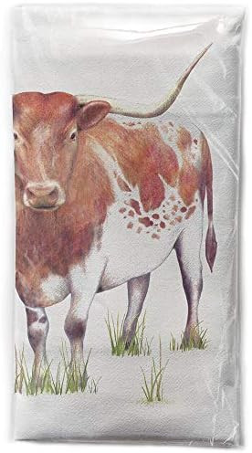 Mary Lake-Thompson Longhorn Cow Cotton Flour Sack Kitchen Towel | Amazon (US)
