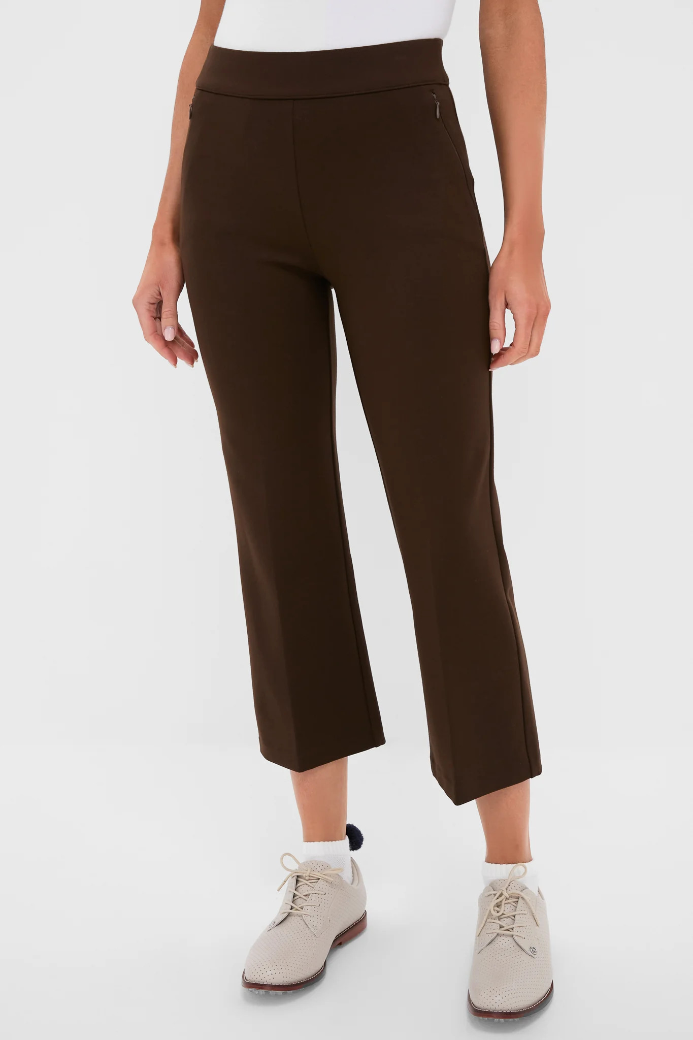 Chocolate Brown 25 Inch Cropped Compression September Pant | Tuckernuck (US)