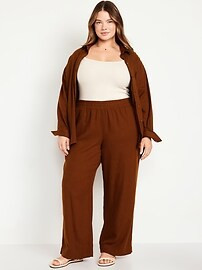 High-Waisted Linen-Blend Wide-Leg Pants | Old Navy (US)