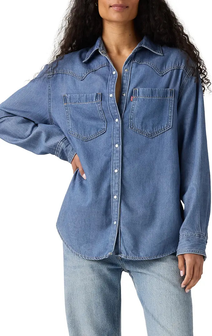 Teodora Western Snap-Up Denim Shirt | Nordstrom