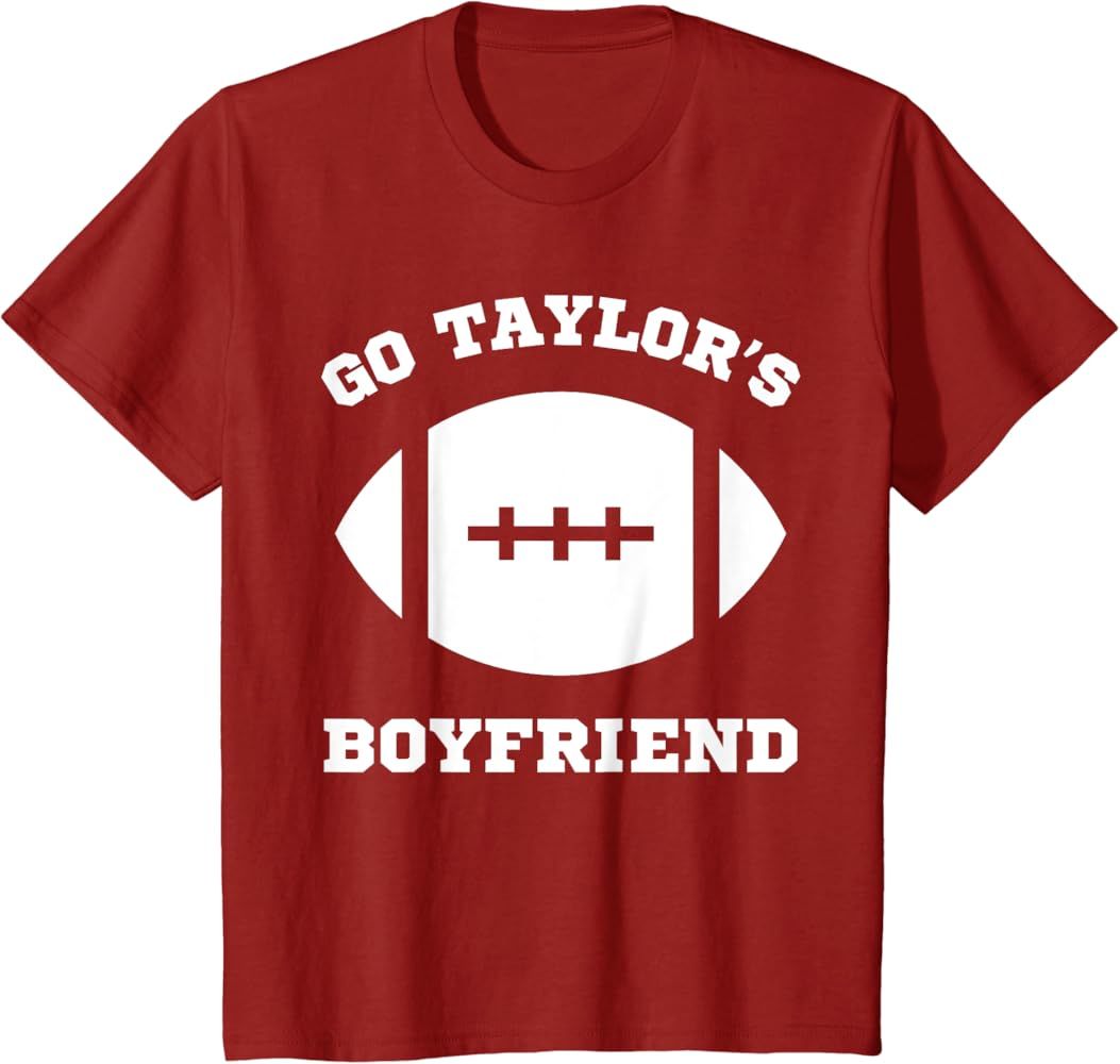 Kids Go Taylor's Boyfriend Football Red T-Shirt | Amazon (US)