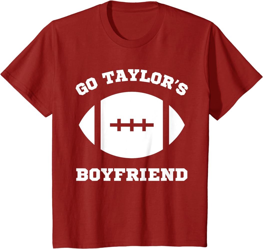 Kids Go Taylor's Boyfriend Football Red T-Shirt | Amazon (US)