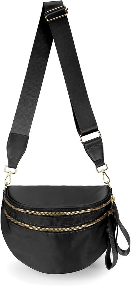 Pure Colour Crossbody Bag Bum Bag for Women,Spacious Purse Fanny Packs Belt Bag,Oversized Bum Bag... | Amazon (US)