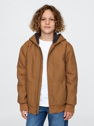 Kids Cozy Canvas Hooded Jacket | Gap (US)