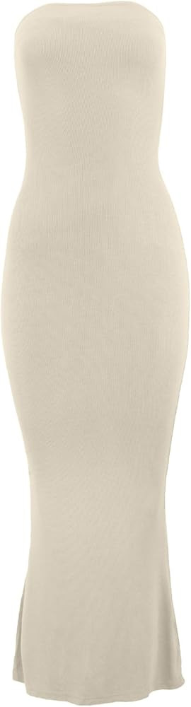Almere Body Shaping Basic Strapless Maxi Dress | Amazon (US)