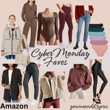 Amazon cyber Monday sales - fashion favorites. Faux leather leggings, sweaters, joggers, jackets, blazers, underwear, jeans, bodysuits, 2-piece outfits, vests, YoumeandLupus, cozy finds 

#LTKSeasonal #LTKGiftGuide #LTKCyberWeek