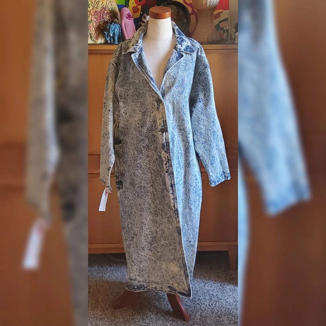 Vintage 80s Deadstock Hovis Heartland Jeans Acid Washed Heavy Denim Duster Tour with ZZ Top or Cr... | Etsy (CAD)
